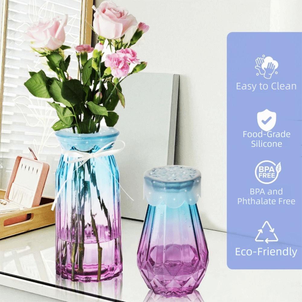 2 Pièces Grille Fleurie en Silicone Imperméable Réutilisable Flexible Arrangement Floral en Silicone Semi-Transparente Extensible Grille Florale