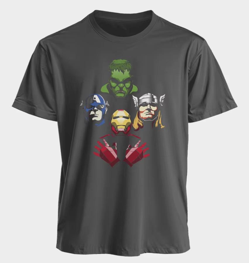 Marvel The Avengers Mens and Womens Tshirts Iron ManCaptain America Thor Hulk Summer America Spring and Autumn Short Sleeves