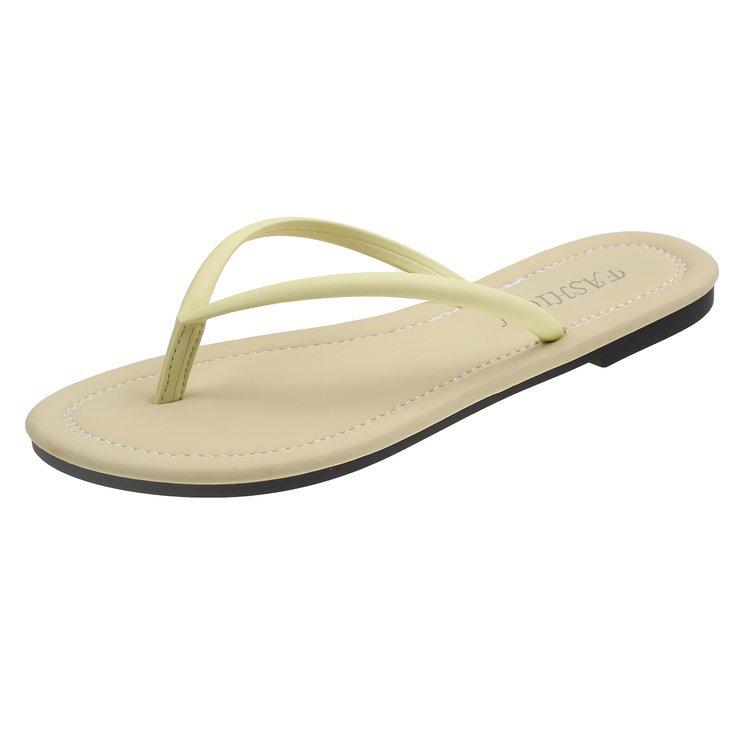 

Large size flip-flops women s fashion flat bottom pinch feet 2025 new non-slip casual lightweight seaside sandals 35 жовтий