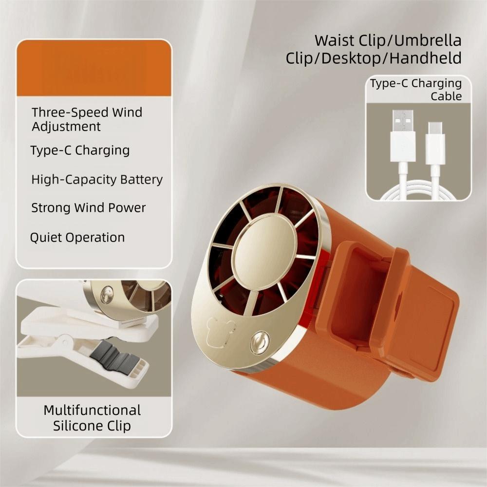 Clip On Stroller Fan Quiet Operation Umbrella Hanging Waist Fan Mini Portable Handheld Fan Desk
