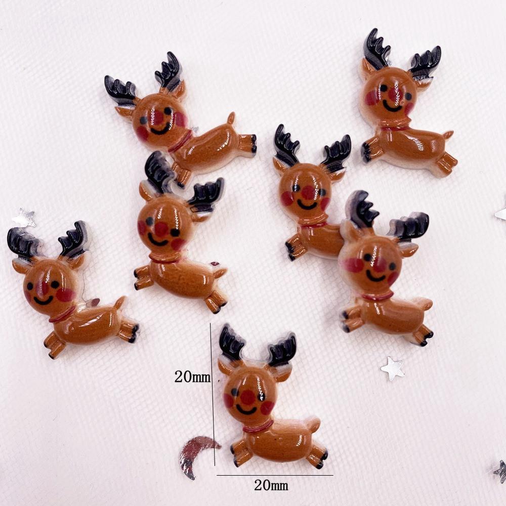 20pcs Resin Colorful Christmas Combination Flatback Cabochon Stone Figurines Christmas Embellishments DIY Scrapbook Craft