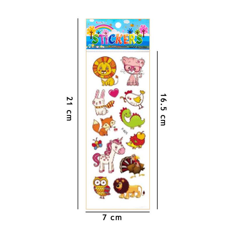 10 Sheets Kids Stickers Cartoon Animal Puffy Sticker Birthday Christmas New Year Gift for Girl Boy Cartoon Scrapbooking Stickers