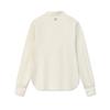 FILA Minimalist Fashionable Personality Trendy Versatile Elegant Solid Color Casual Knit Long Sleeve T-Shirt Women Tops White F11W542202FIV