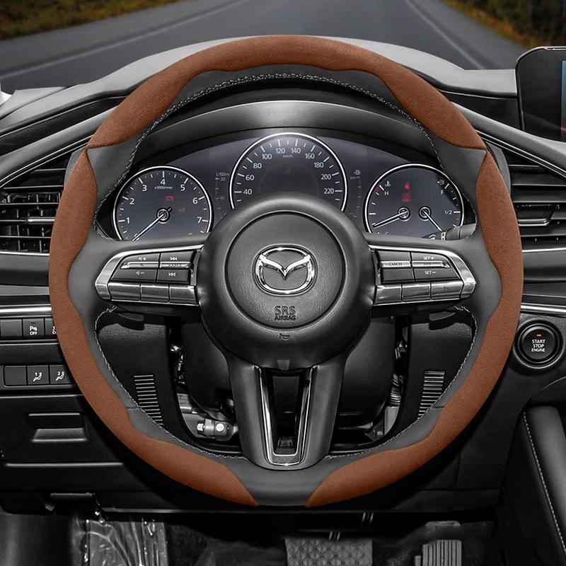 Suede Steering Wheel Cover Fits 3 CX5 6 2 CX30 6GH 3BK 3BK June 3BM 3BL CX-5 CX7 CX50 6GJ BT50 3SPORT 3SPORT CX60 EZ6 323 MX5ND