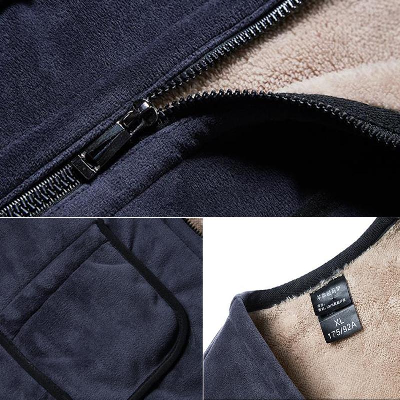 Summer Autumn Winter Plus Velvet Warm Clothes Mens Sleeveless Jacket Casual Coat Windproof Windbreaker Vest For Men Comfortable Personalized Clothes