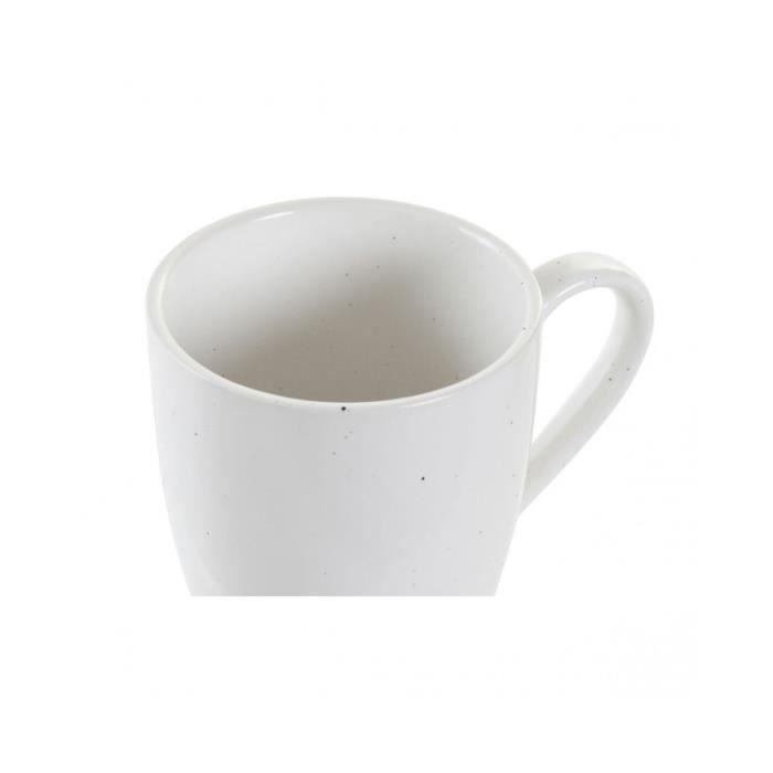 Ensemble de 4 mugs - DKD Home Decor - Bois d'hévéa - Blanc - 300 ml - Design moderne