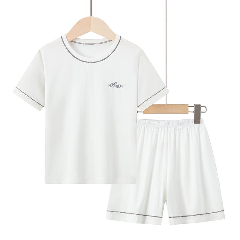 

Летний детский модальный пижамный комплект: Короткий рукав и шорты, Домашняя одежда для парного ношения родитель-ребенок, Для мальчиков и девочек, Костюм для кондиционирования воздуха 160 cm