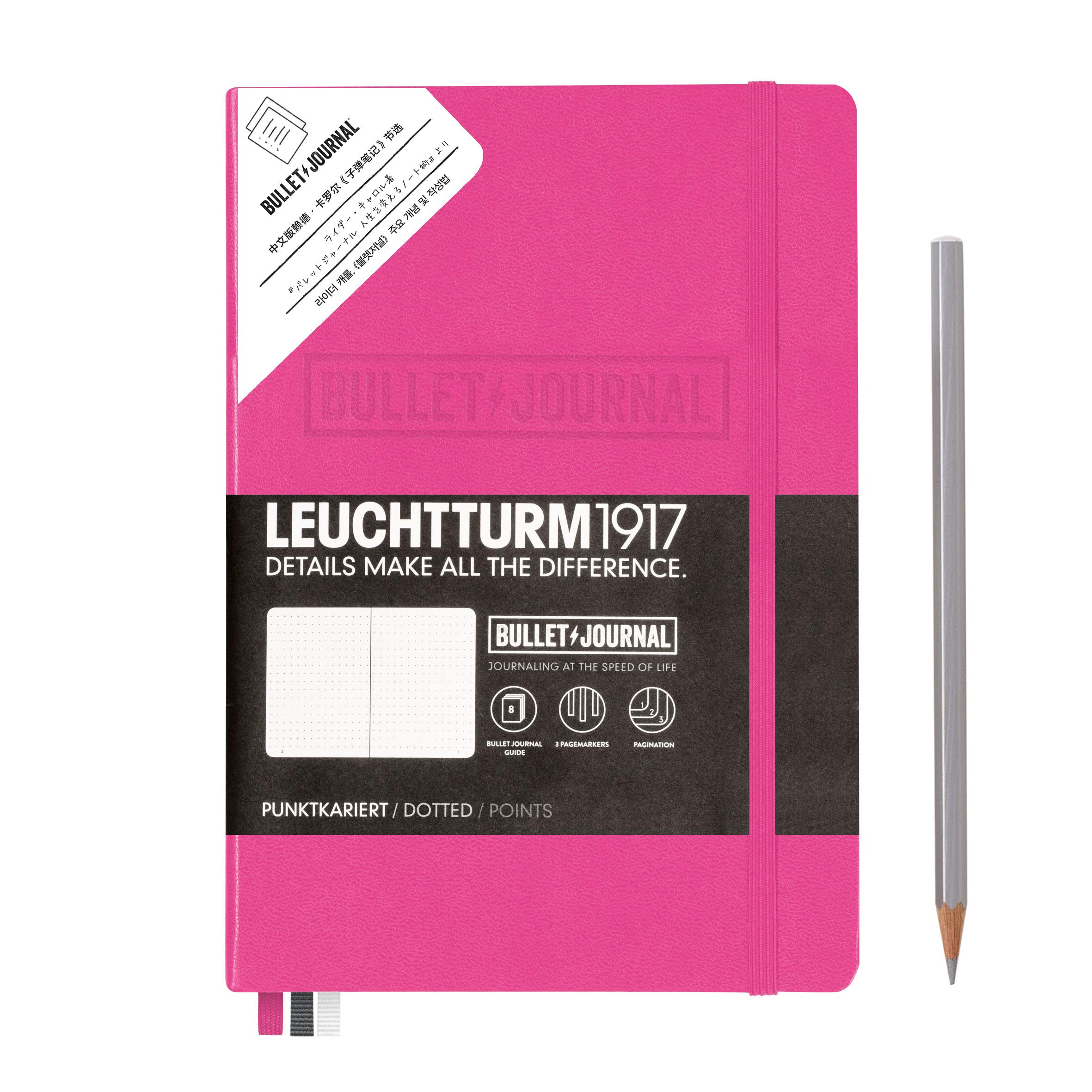 

Leuchtturm A5 Dot Grid Bullet Journal New Officially Medium Size Notebook, Pink, 361033, Imported, Dimensions 215x145mm/A5