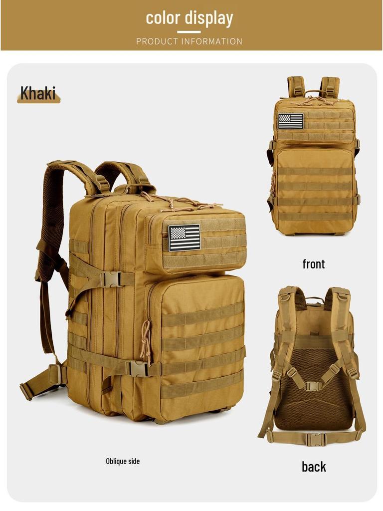 45L Camouflage Tactical Assault Backpack: Multifunctional Outdoor Camping & Hiking Rucksack