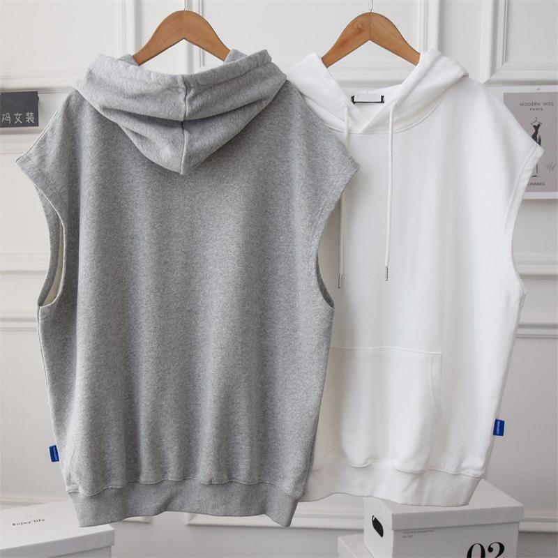 Women's Hoodie Vest  Casual Layering Loose Belly Covering Over Size   Vest Comfortable