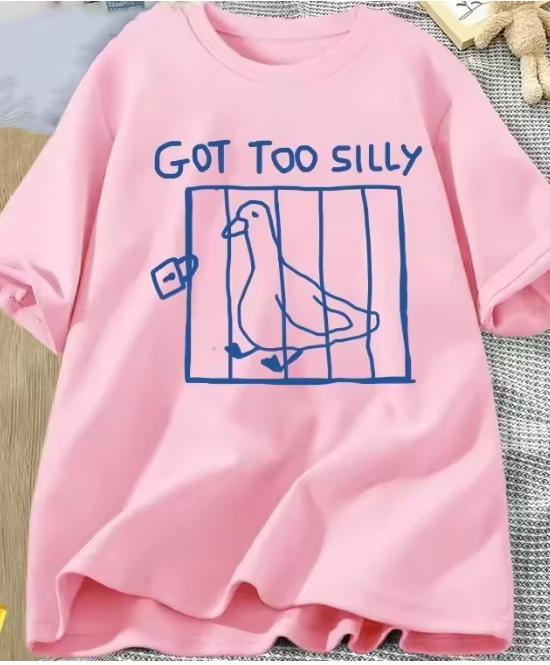 Příliš hloupé tričko Unisex Harajuku Vtipné hloupé husí tričko Ležérní Unisex Streetwear Oblečení Harajuku Krátký rukáv Ležérní
