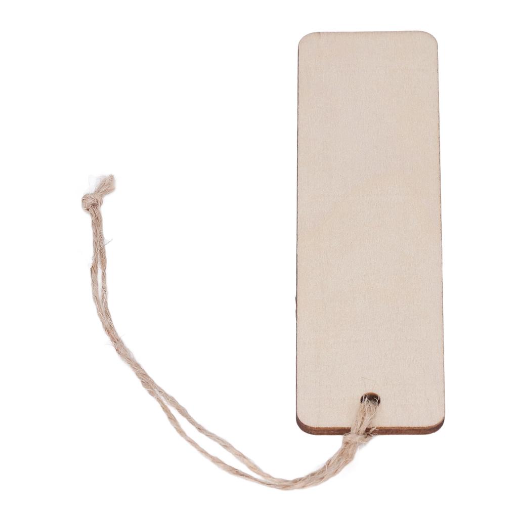 50Pcs Wooden Blank Bookmarks 4.7x1.3in Blank Rectangle Rounded Edge Glossy Wooden Craft Bookmark for Bookmark Gift DIY
