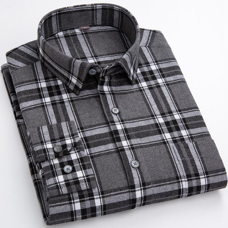 Cotton Brushed Flannel Striped Shirts 