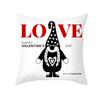 Red Cartoon Love Valentine's Day Home Pillow Car Waist Support Cushion Sofa Cushion Pillow Cover