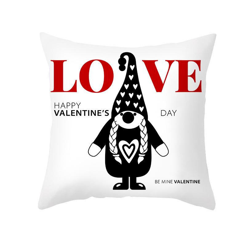 Red Cartoon Love Valentine's Day Home Pillow Car Waist Support Cushion Sofa Cushion Pillow Cover