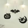 Halloween Bat Door Hook Door Sign Decoration Wooden Hanging Wall Garden Door Sign Hanging Decoration Holiday Party Supplies