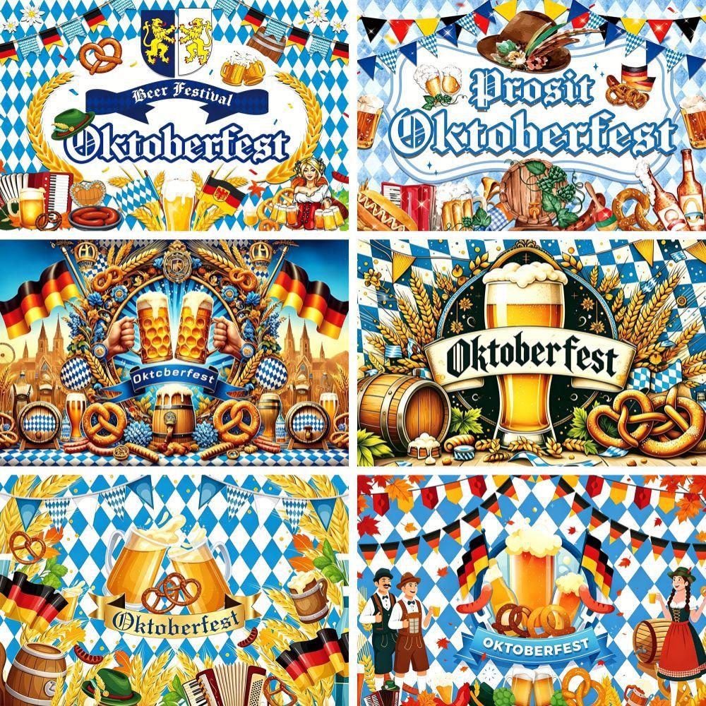 Oktoberfest München Bier Hintergrund Banner Gerstenmalz Muster Restaurant Party Kneipe Wanddekor Fotografie Kulisse 5x3FT