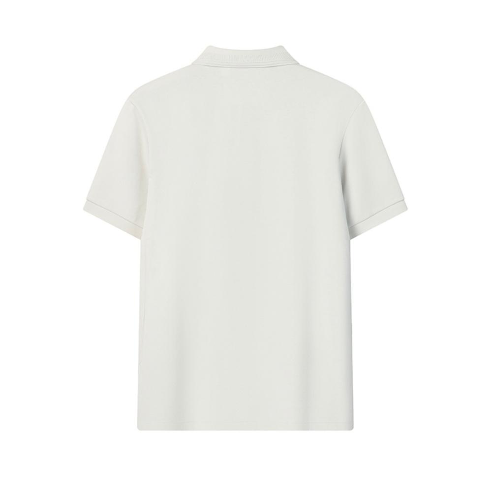FILA White Minimalist Fashion Light Business Casual Comfortable Versatile Knitted Short Sleeve Polo Shirt Men polo shirts Steam-Grey F11M613103FGY