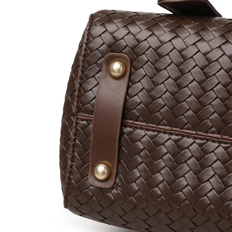 Damska torba na ramię crossbody z PU, pleciona, dużej pojemności