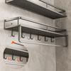 Wall Mounted Bathroom Shelf Punch-free Shampoo Storage Rack For Kitchen Holder Square Aluminum Bath Rack Organizer Accessories