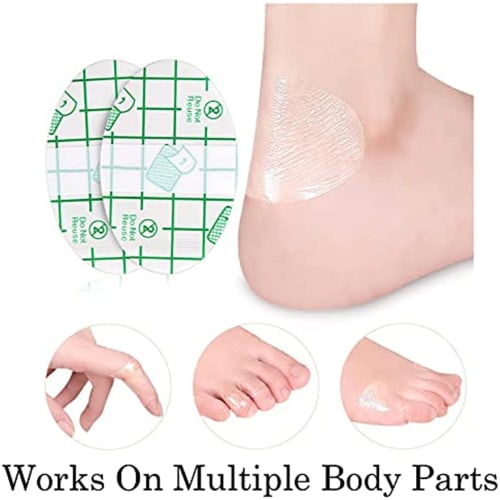 100 Sheets Stealth Heel Blister Prevention Mat with Oval Foamer, Waterproof Viscous Blister Bandages for Heels, Toes, and Skin Protection, Finger and