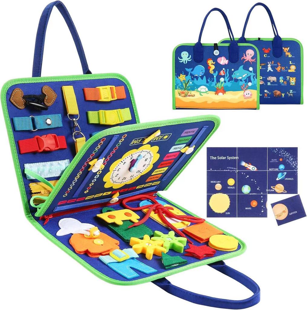 Popular Baby Early Education Felt Backpack Busy Board Toy