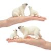 TOYMANY Animal Figures 6-Piece Polar Bear Set Realistic Animal Model Collection