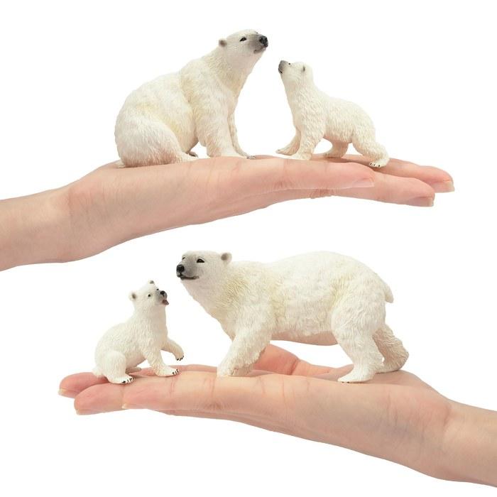 TOYMANY Animal Figures 6-Piece Polar Bear Set Realistic Animal Model Collection