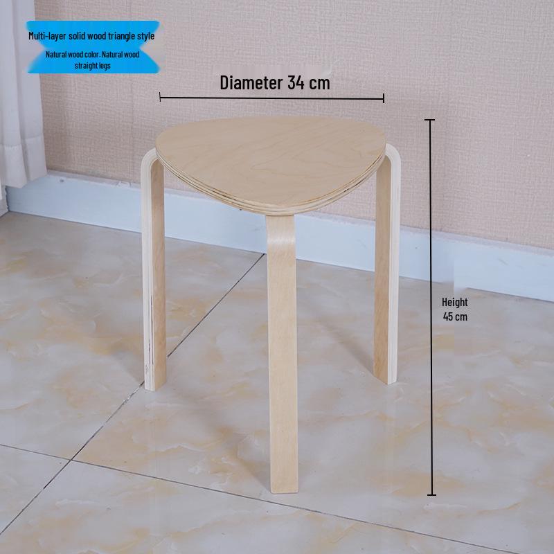 Solid Wood Stool - High & Low Styles: Commercial, Dining, Low, Simple, Adult Bentwood