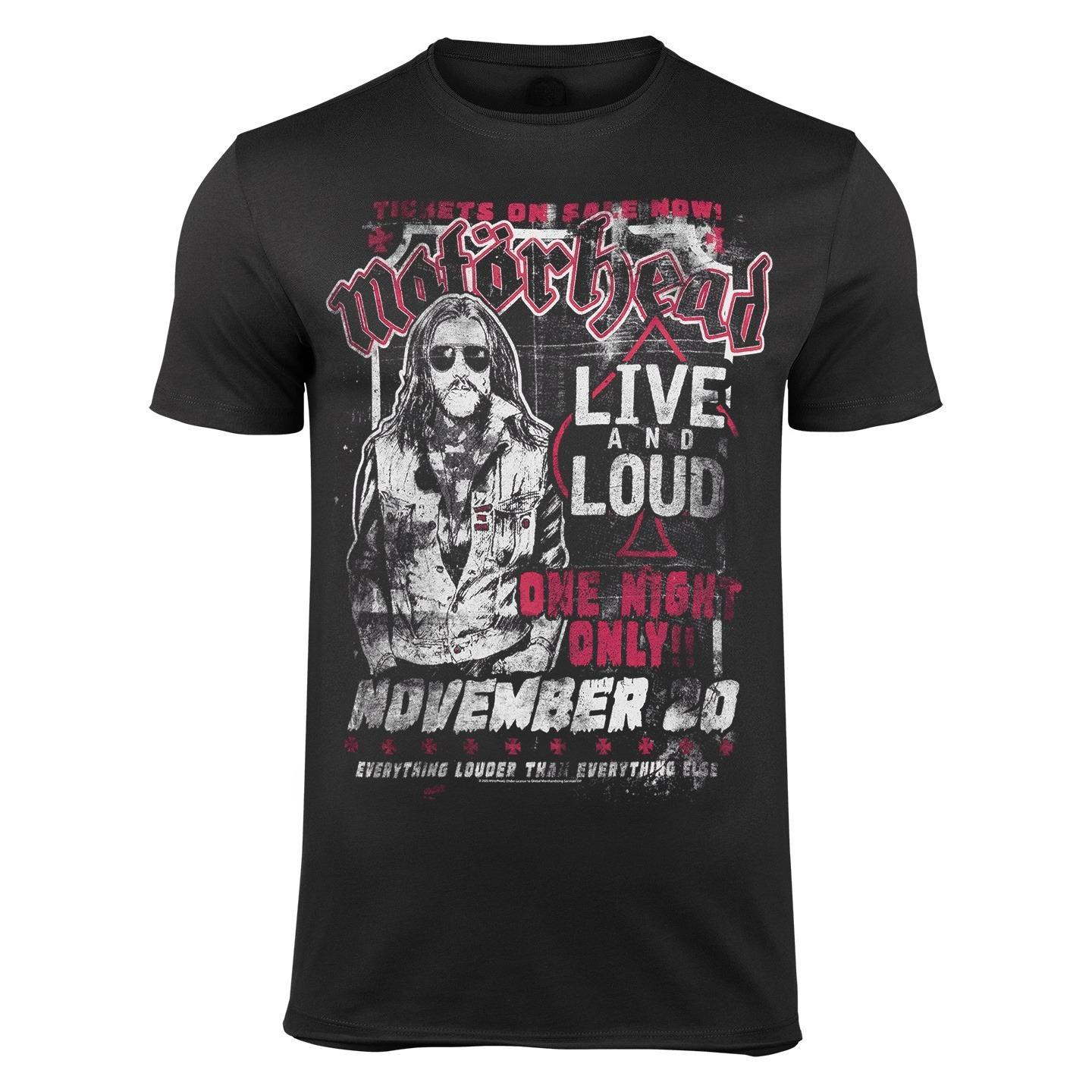 MOTORHEAD T-shirt Только одна ночь Мужская и женская с коротким рукавом Американский ретро Метал-группа Топы Фирменная футболка Мужская Спортивная футболка S разноцветный