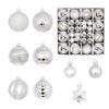 44pcs Christmas Tree Ornament Plastic Ball Decorations For DIY Crafts And Painted Designed Boxes Pendant