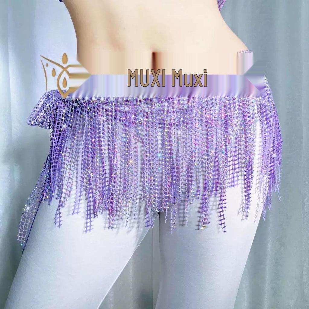 Zhao Hao Rhinestone Tassel Belly Dance Waist Chain Scarf – Multi-layered, Hot-fix Dancewear for Group Performances