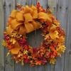 Harvest Wreath With Pumpkins Berries Vine Circle Halloween Thanksgiving Door Decor