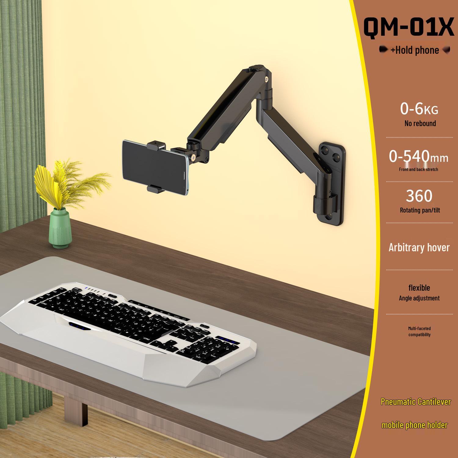 360° Rotating Phone Holder with Universal Ball Head for Overhead Shots and Adjustable Desktop Stand