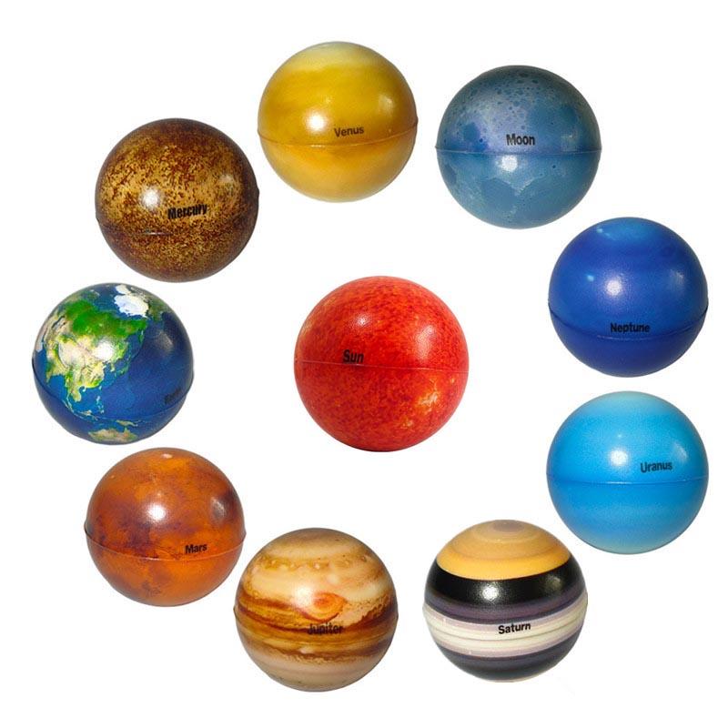 Детская игрушка пинбол «Восемь звезд», Луна, звезда, губка, эластичная, щипательная, игрушка для снятия стресса, с принтом планет, обучающее пособие