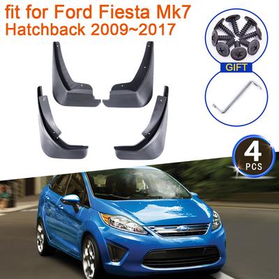 For Ford Fiesta 7 Mk7 Hatchback 2009~2017 Mud Flaps Splash Guards Flap Mudguards Front Rear Wheels Fender Car Stying