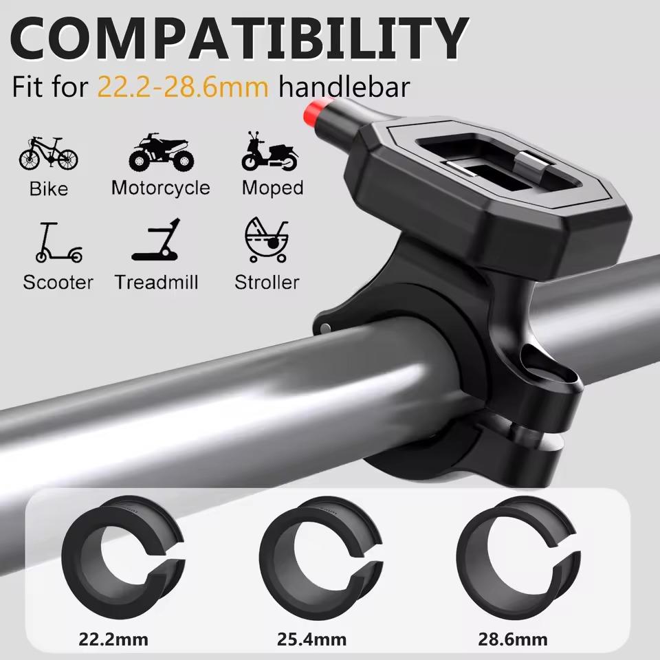 Universal Waterproof Motorcycle Bicycle Mobile Phone Holder for 4.7-7.0 inches Devices Quick Lock Bike Scooter Handlebar Stand