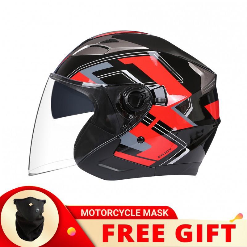BLD Bailide Helmet 3/4 Half Motorcycle Double Lens Cycling