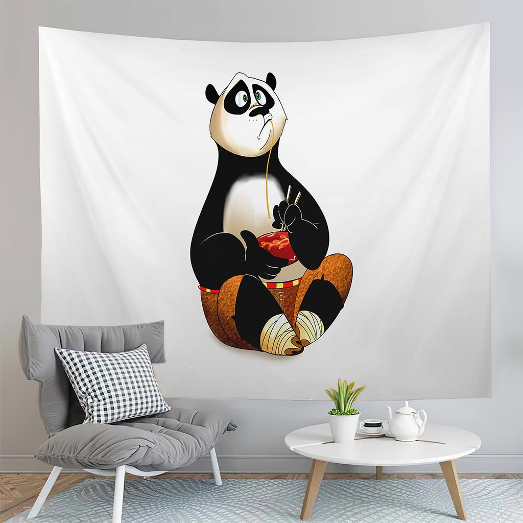 Cute Panda Print Tapestry Cartoon Style Animals Tapestry Creative Wall Hanging Decor Tapestries Bedroom Home Living Room Dorm