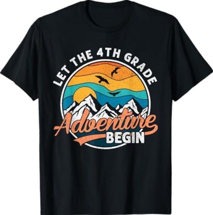 Let the 4th Grade Adventure Begin Back To School Teacher T-Shirt Unisex T-Shirt M