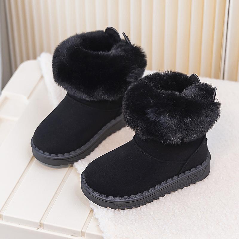 Kids Snow Boots Winter Baby Soft Warm Cotton Shoes with Plush Boys Girls One Fur Suede Boots