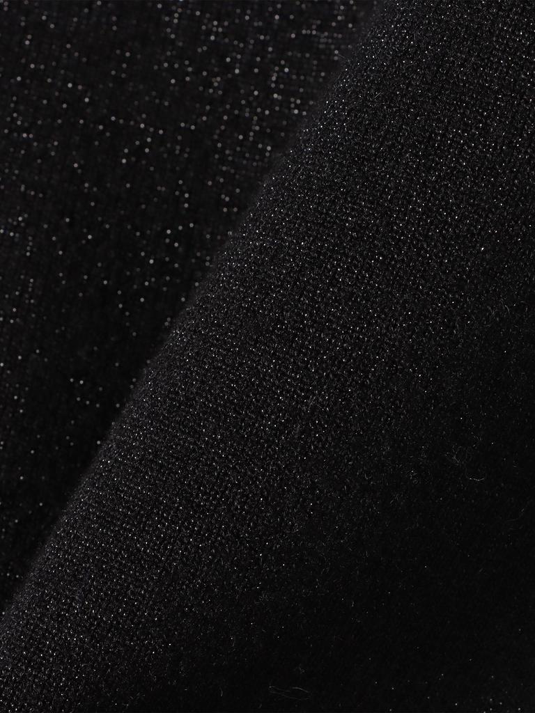 Beams Heart Knit Crew Knit Crew One Size Women's L/S Pants, Lamé Pants, Black,