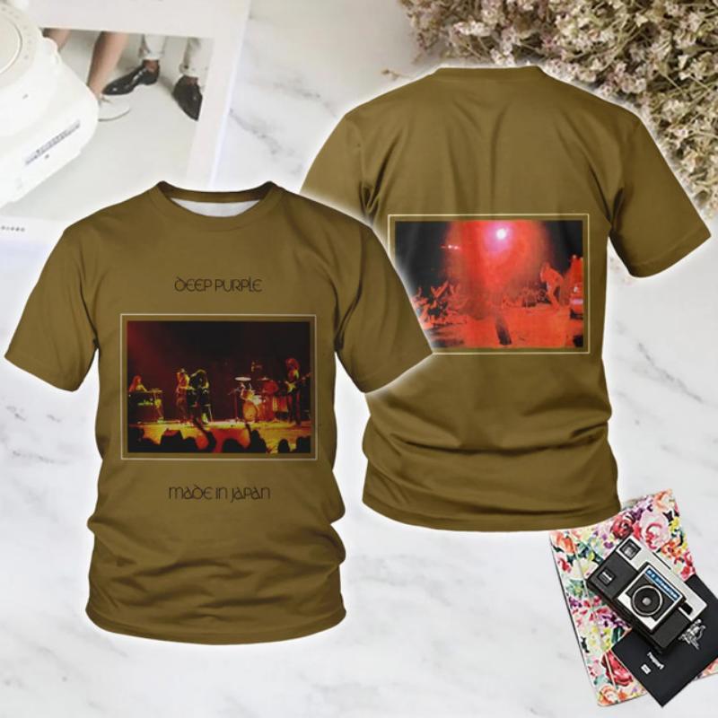 T-shirt Populaire Heavy Rock Metal Groupe Deep Purple Impression 3D Hommes/Femmes Manches Courtes T-shirt Mode Été Hip Hop Y2k Hauts