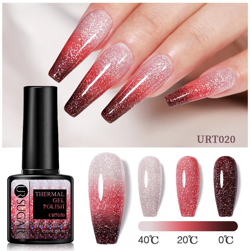 URSUGAR Temperaturwechselnder Nagellack Gel UV LED Soak Off 15ml Holografisch Aurora