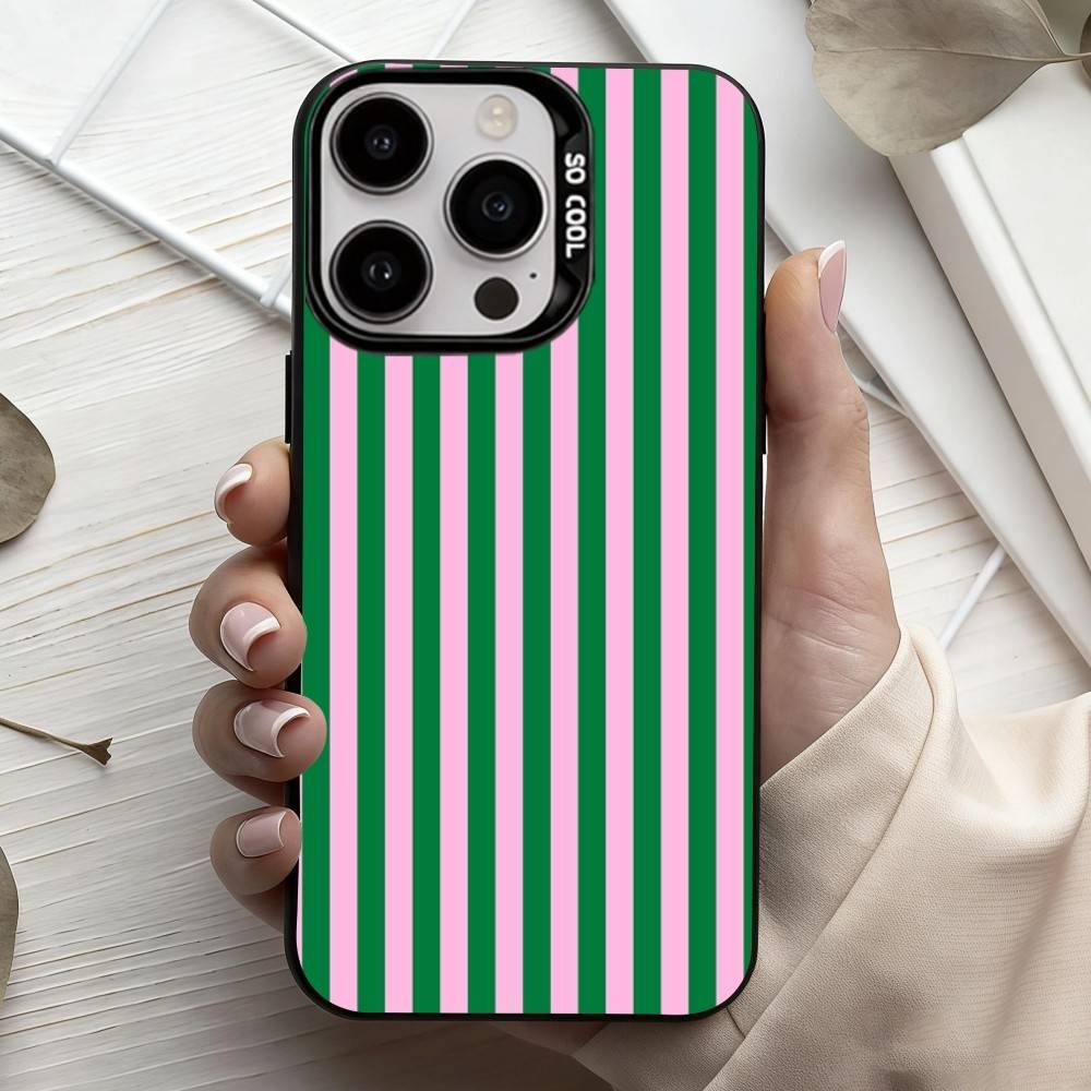S-Striped Color-Blocking Art P-Pattern  Phone Case For iPhone17,16,15,14,13,12,11 Plus,Pro Max Black Candy silver phone case