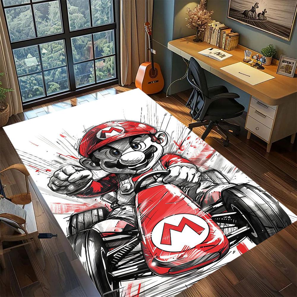 Mario Anime Character Carpet for Living Room Bedroom Home Decor Cool Movie Mat Play Floor Mat