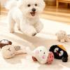 Pet Chew Toy Cartoon Animal Design Bite-Resistant Plush Toy with Sounding Device Interactive Tug-of-War Toy