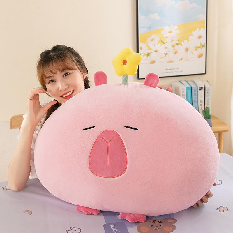 New Kapibara cushion plush toy ugly cute capybara sofa bedside pillow girl doll