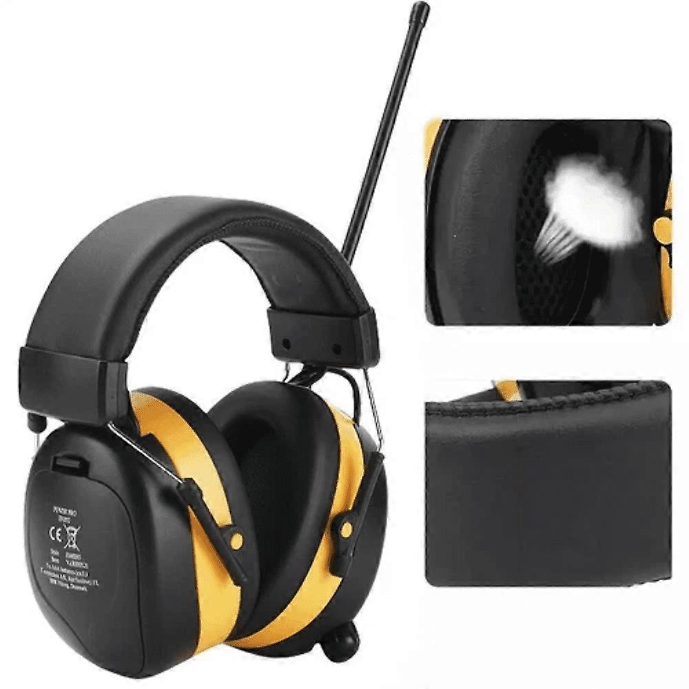 AM/FM Radio Headphones with Digital Display, 30dB AM FM Hearing Protection Safety Earmuffs, Ear Protection for Mowing
