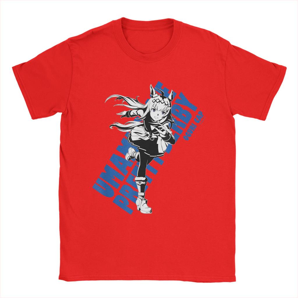 Vintage Umamusume Pretty Derby Oguri Cap T-Shirts Men Crew Neck Cotton T Shirts  Short Sleeve Tee Shirt Printing Clothes